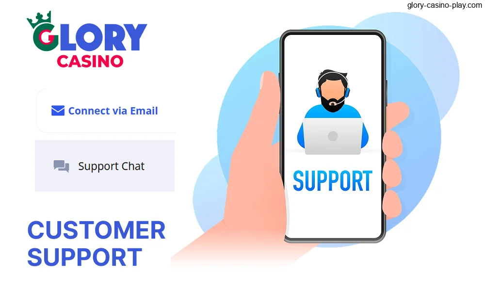 Customer Support at Glory Casino app