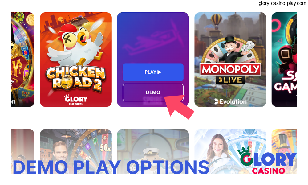 Try out Glory Casino's demo play options